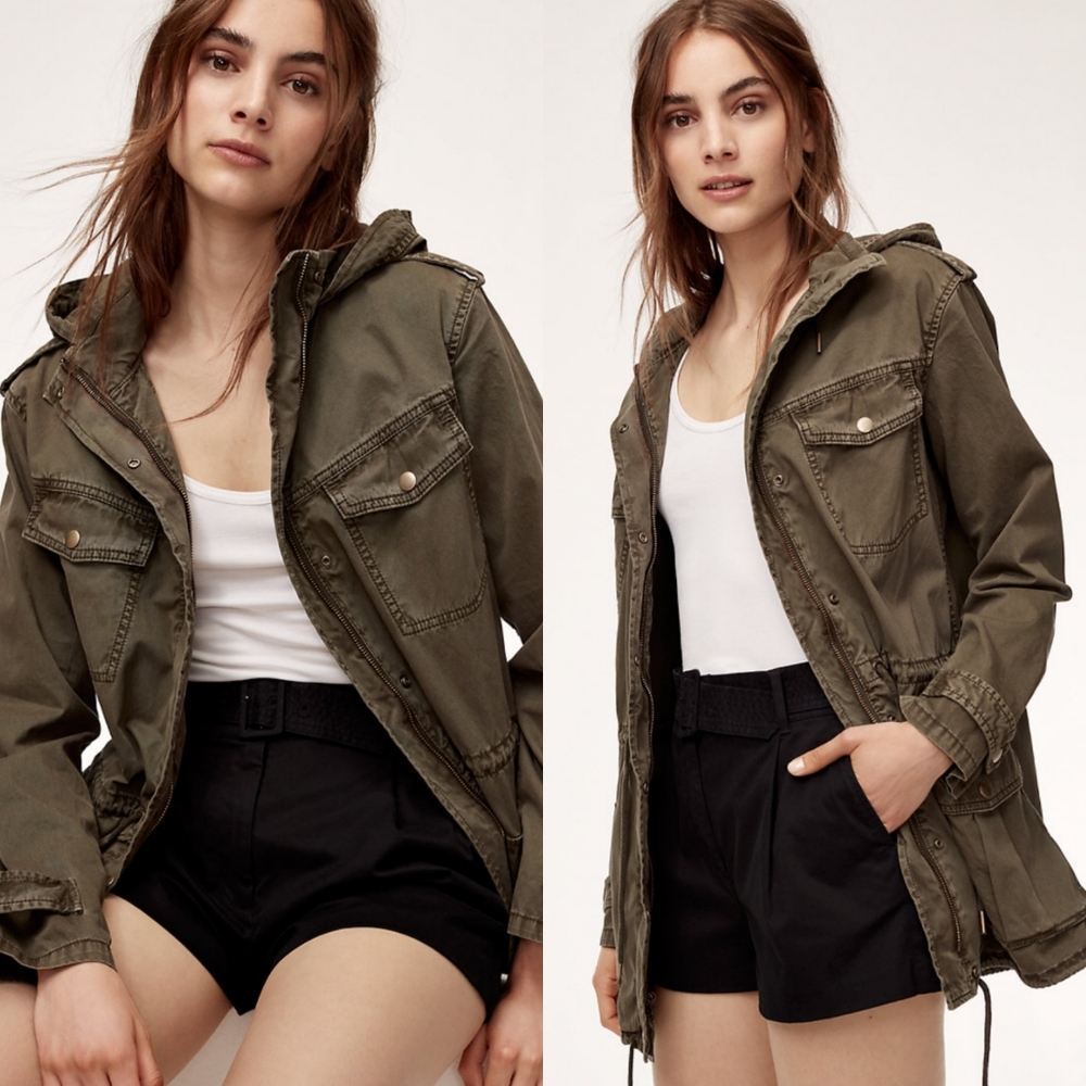 Aritzia Talula Trooper Anorak Utility Jacket Olive